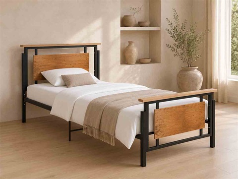 تخت یک نفره فلزی مدل یاس T149